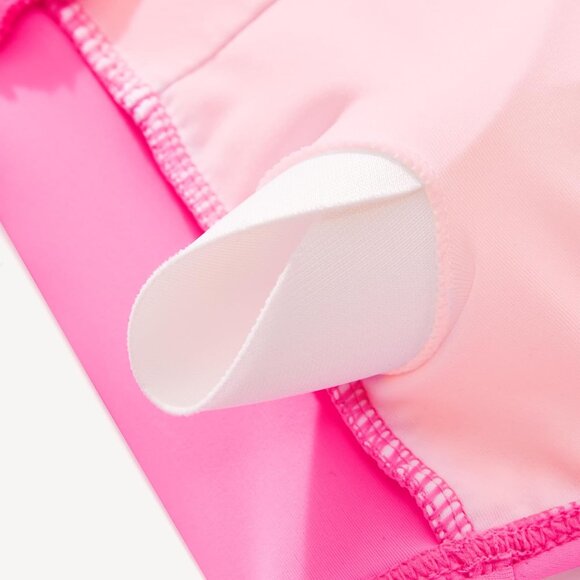 Women's One Piece Swim Dress Swimsuit Tummy Control Skirted Bathing Suit Pink - Picture 6 of 8